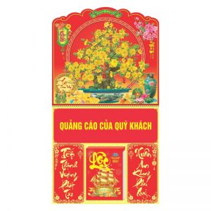 Lò Xo Giữa 37x68cm Gắn Bloc – Mai Vàng Đón Xuân – Mã: BM116