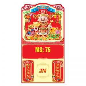 Dán Nổi - Lò Xo Giữa 37x70cm Gắn Bloc – Thần Tài May Mắn – Mã: MS75
