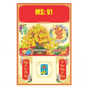 Bìa offset 40x60cm Gắn Bloc – Mai Vàng Đón Xuân – Mã: MS91