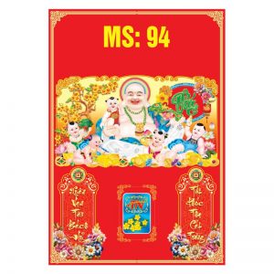 Bìa 35x50cm Gắn Bloc – Di Lặc Cát Tường – Mã: MS94