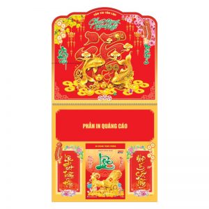 Dán nổi - Lò Xo Giữa 37x68cm Gắn Bloc – Chữ Phúc Đỏ – Mã: NB234D