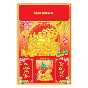 Bìa Dán Nổi 40x60cm Gắn Bloc – Di Lặc Hồng Phúc – Mã: NB3D-20T