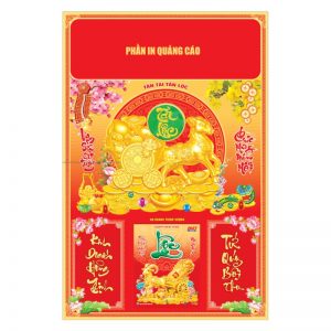 Bìa Dán Nổi 40x60cm Gắn Bloc – Dê Kéo Xe Tài Lộc – Mã: NB3D-24T