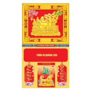 Bìa Khung Cao Cấp 40x71cm Gắn Bloc – Di Lặc Đón Xuân – Mã: NB86T